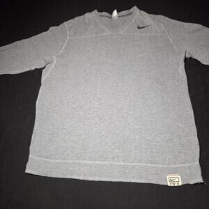 Vintage Mens Nike Grey Long Sleeved Crewneck Shirt Size L
